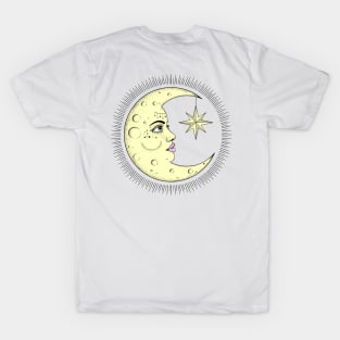 The Moon Vintage Look in Pastel Color T-Shirt